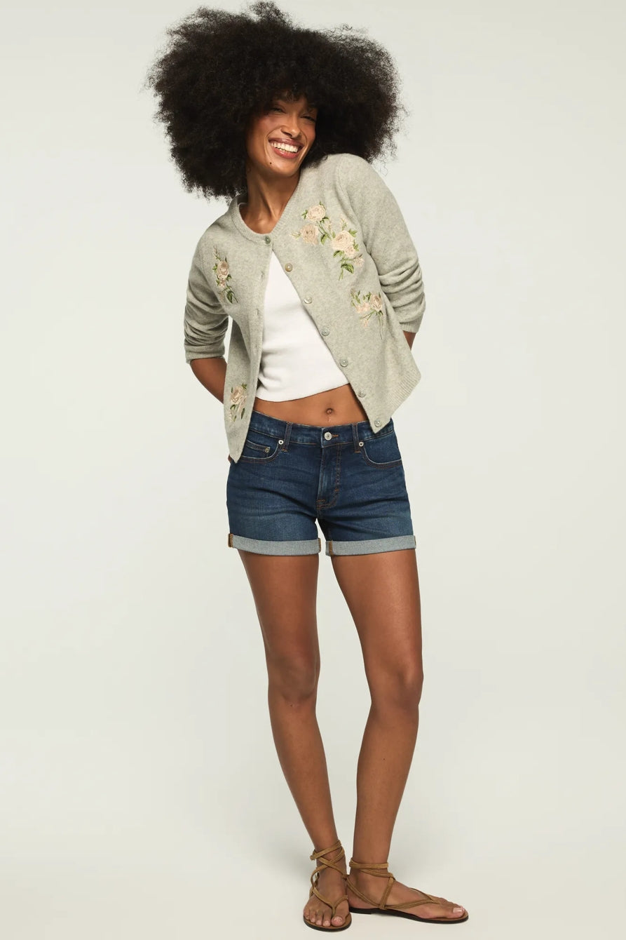 [163333-410] WOMENS LUCKY BRAND MID RISE AVA SHORT - NIGHT CAFE ROLLED WASH
